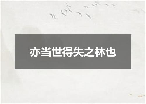 亦当世得失之林也