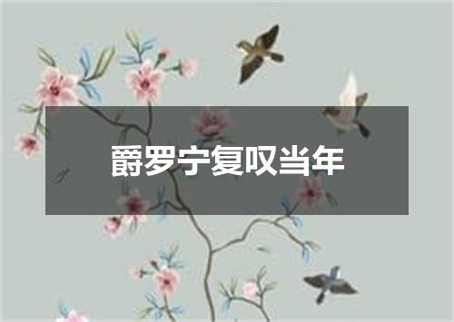 爵罗宁复叹当年
