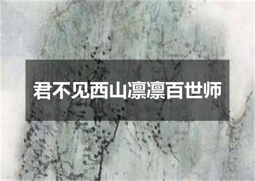 君不见西山凛凛百世师