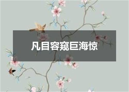 凡目容窥巨海惊