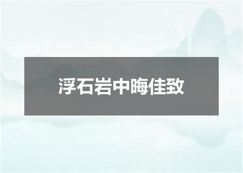 浮石岩中晦佳致