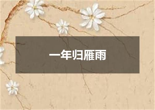 一年归雁雨