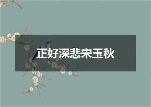 正好深悲宋玉秋