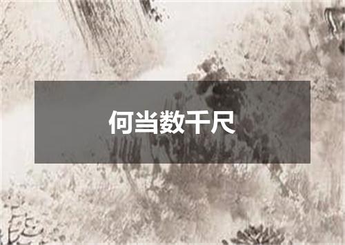 何当数千尺