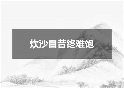 炊沙自昔终难饱