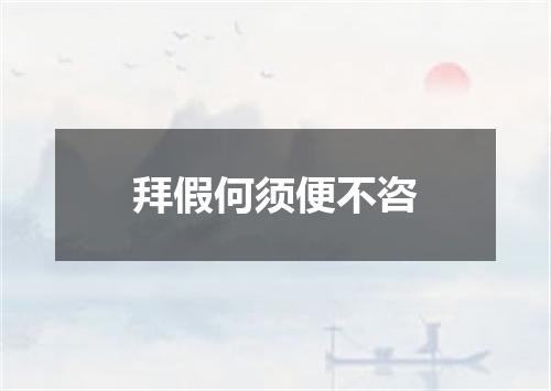 拜假何须便不咨