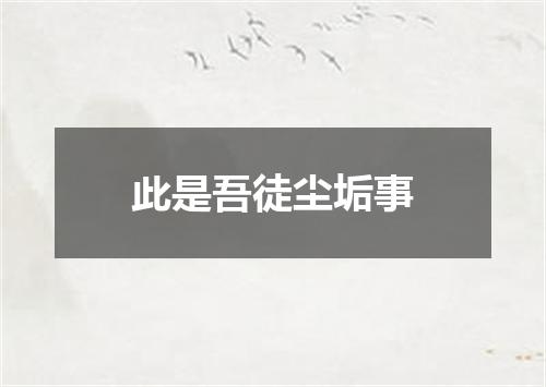 此是吾徒尘垢事