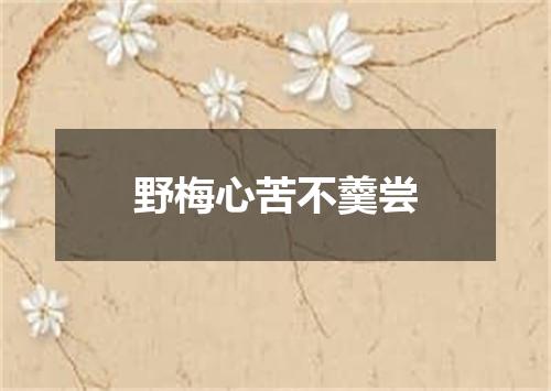 野梅心苦不羹尝