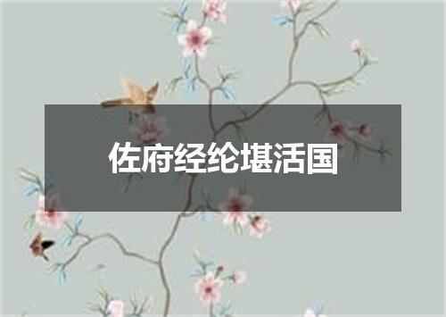 佐府经纶堪活国