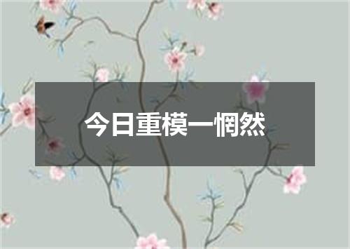 今日重模一惘然