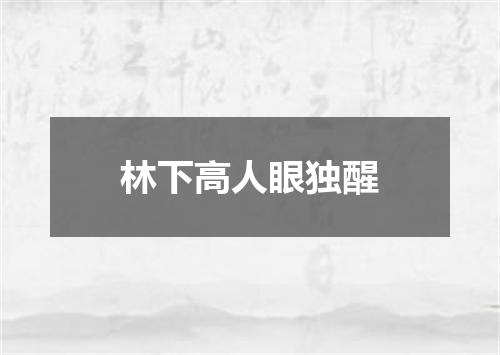 林下高人眼独醒