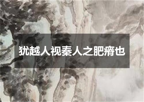 犹越人视秦人之肥瘠也