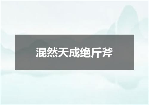 混然天成绝斤斧