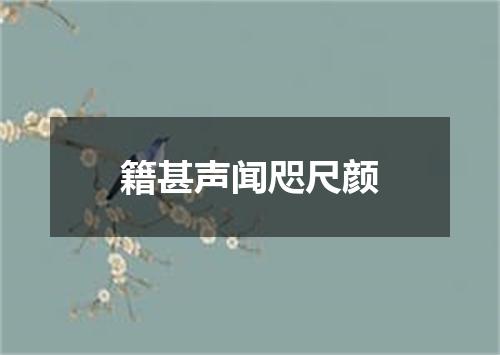 籍甚声闻咫尺颜