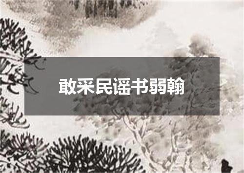 敢采民谣书弱翰