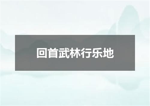 回首武林行乐地