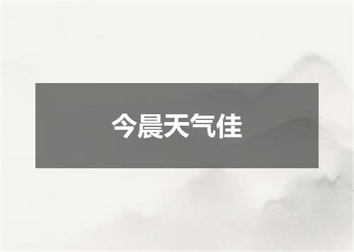 今晨天气佳