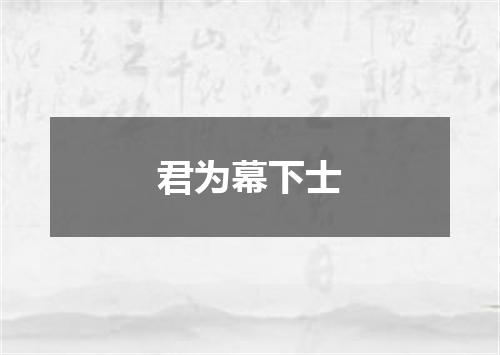 君为幕下士