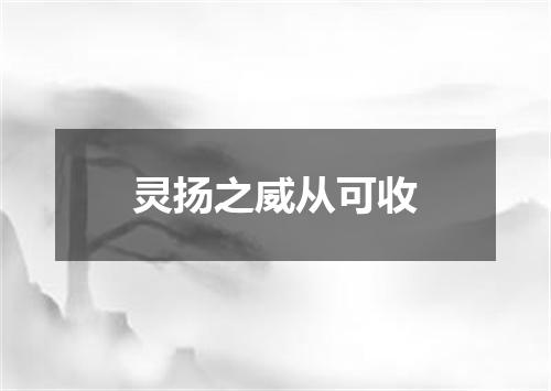 灵扬之威从可收