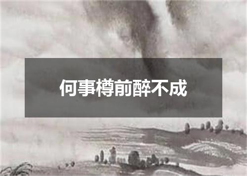 何事樽前醉不成