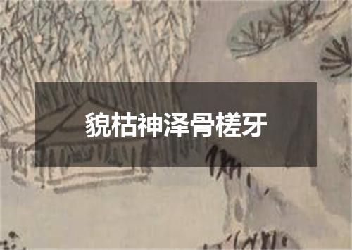 貌枯神泽骨槎牙