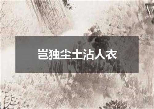 岂独尘土沾人衣