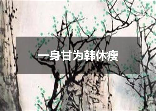 一身甘为韩休瘦
