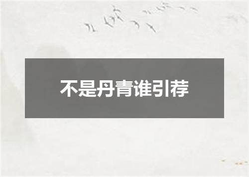 不是丹青谁引荐