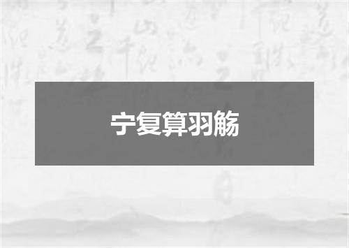 宁复算羽觞