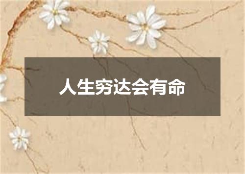 人生穷达会有命