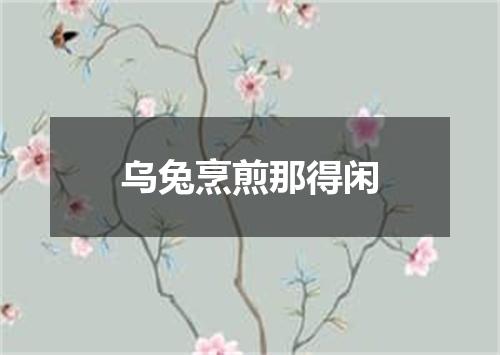 乌兔烹煎那得闲