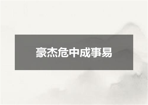 豪杰危中成事易