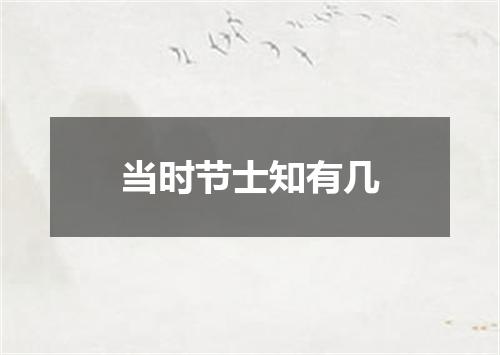 当时节士知有几