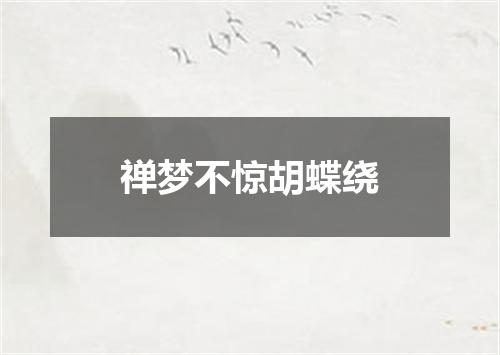 禅梦不惊胡蝶绕