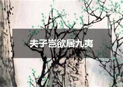 夫子岂欲居九夷