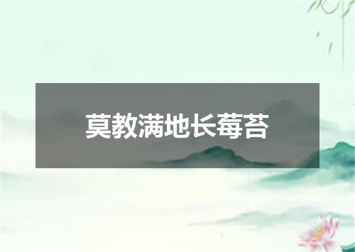 莫教满地长莓苔