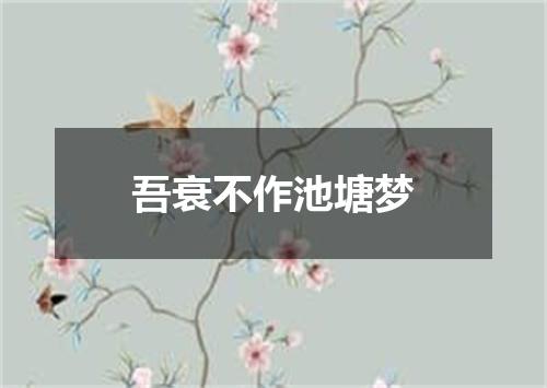 吾衰不作池塘梦