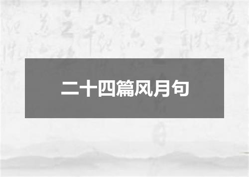 二十四篇风月句