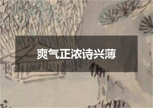 爽气正浓诗兴薄