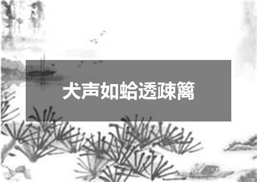犬声如蛤透疎篱