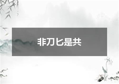 非刀匕是共