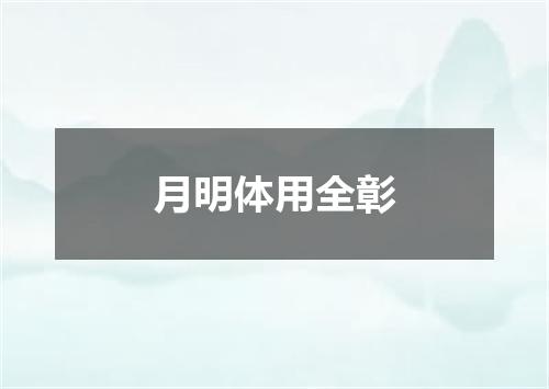月明体用全彰