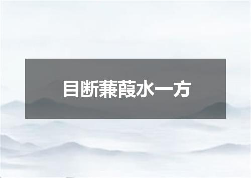 目断蒹葭水一方