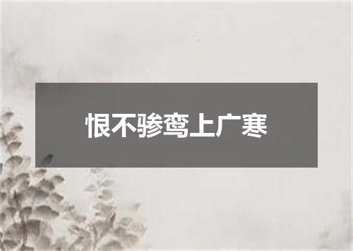恨不骖鸾上广寒