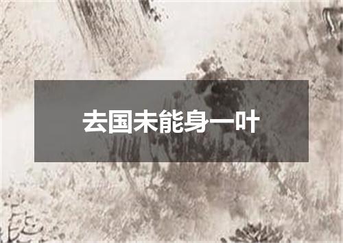 去国未能身一叶