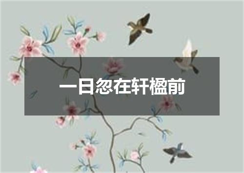 一日忽在轩楹前