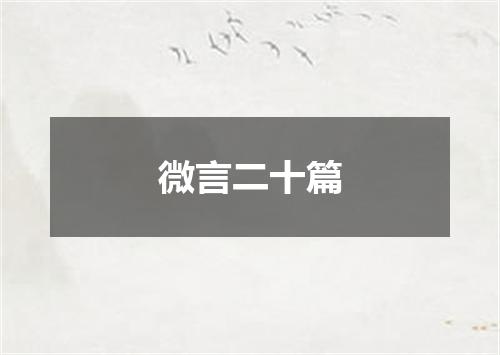 微言二十篇