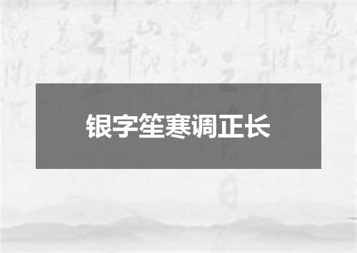 银字笙寒调正长