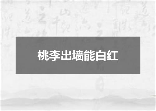 桃李出墙能白红
