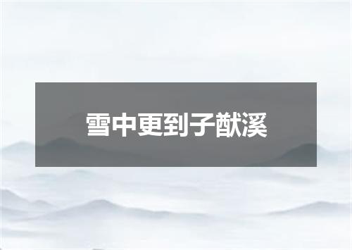 雪中更到子猷溪